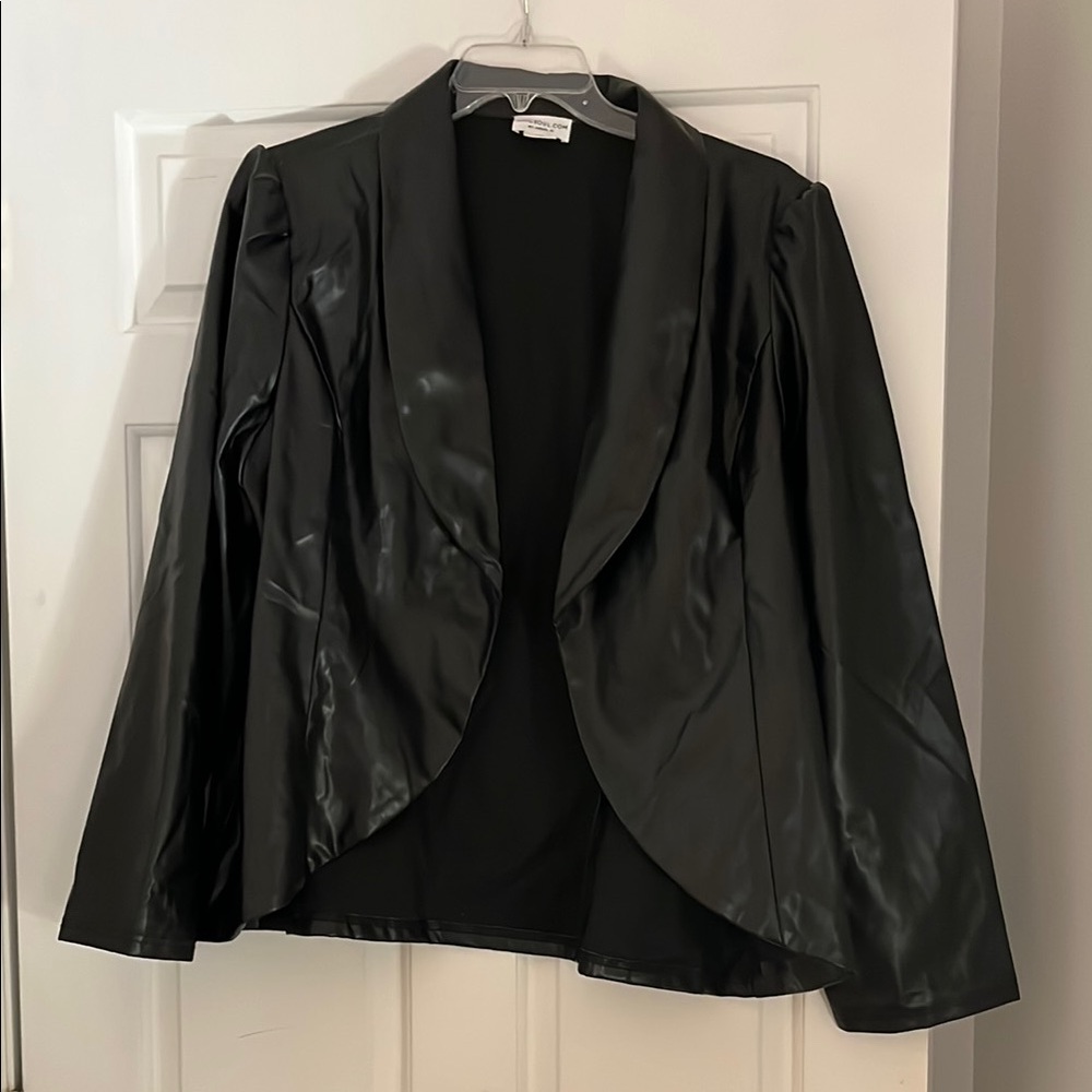 Chic Soul Black Faux Leather Jacket 3X NWOT